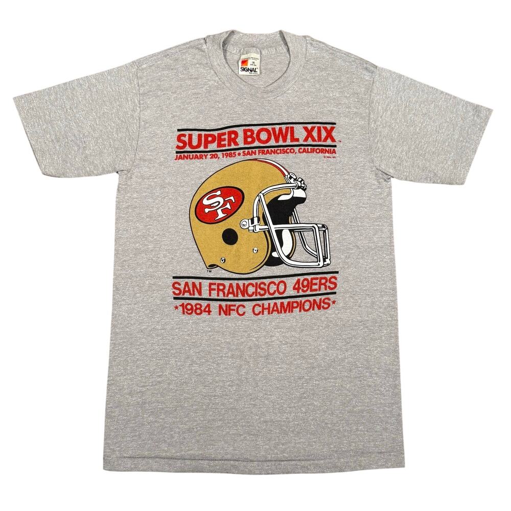 Vintage 1984 Super Bowl XIX San Francisco 49ers NFC Champions Gray Shirt Fits XS